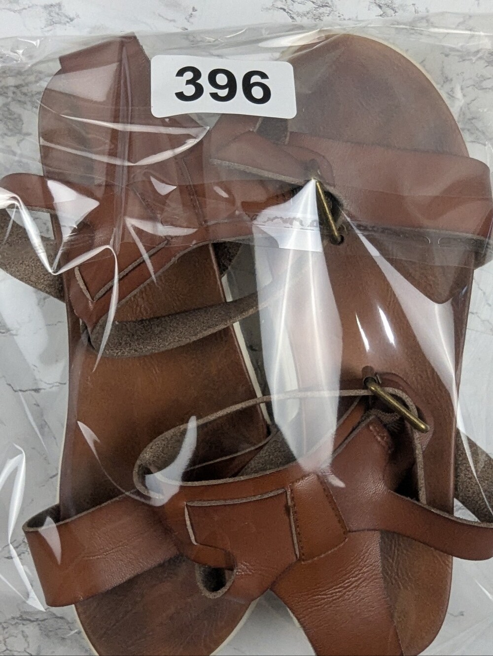 BKE Sole Brown Leather Ankle Strap Platform Sandals Women's Size 8 - Picture 11 of 11